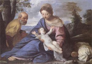 Simone Cantarini,Called Il Pesarese Rest on the Flight into Egypt (mk05) China oil painting art